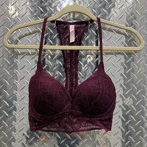 PINK Victoria's Secret Lace Bralette in Burgundy